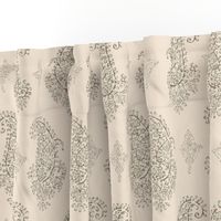 Handblock Paisley Medallion Neutral