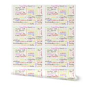 Dutch food words (colour) - tea towel