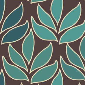 Leaf Texture Fabric new crop bluegreen minagreen brown 1b large