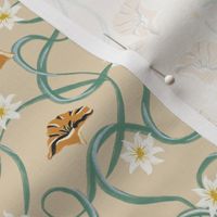 Art Nouveau Florals in Yellow and White - Liberty Style Botanical 