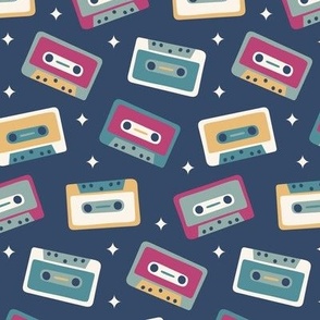 Retro disco groovy cassette 