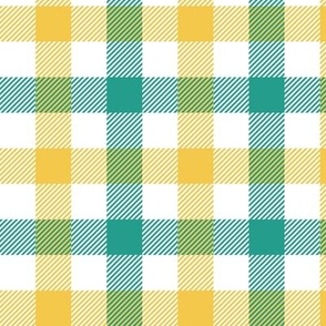 Abstract yellow green gingham check plaid
