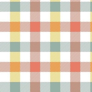Abstract red yellow green gingham check plaid