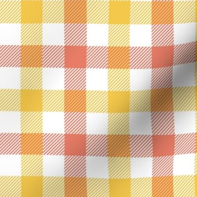 Abstract yellow red gingham check plaid