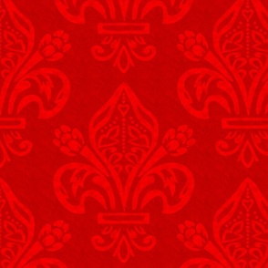 Red Floral Fleur de Lys