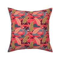 Vintage inspired flamingos red small