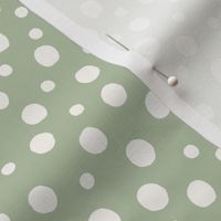 Painted Dots, Celadon Green, Larger Scale