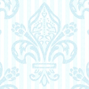 Floral Fleur de Lys Aqua