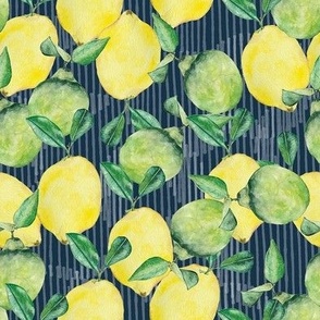 Lemons and Limes Navy Medium