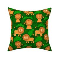 lion jungle green orange (folkart style) 6,75inch