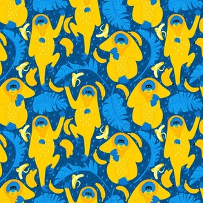 orangutan jungle blue yellow folkart 12inch