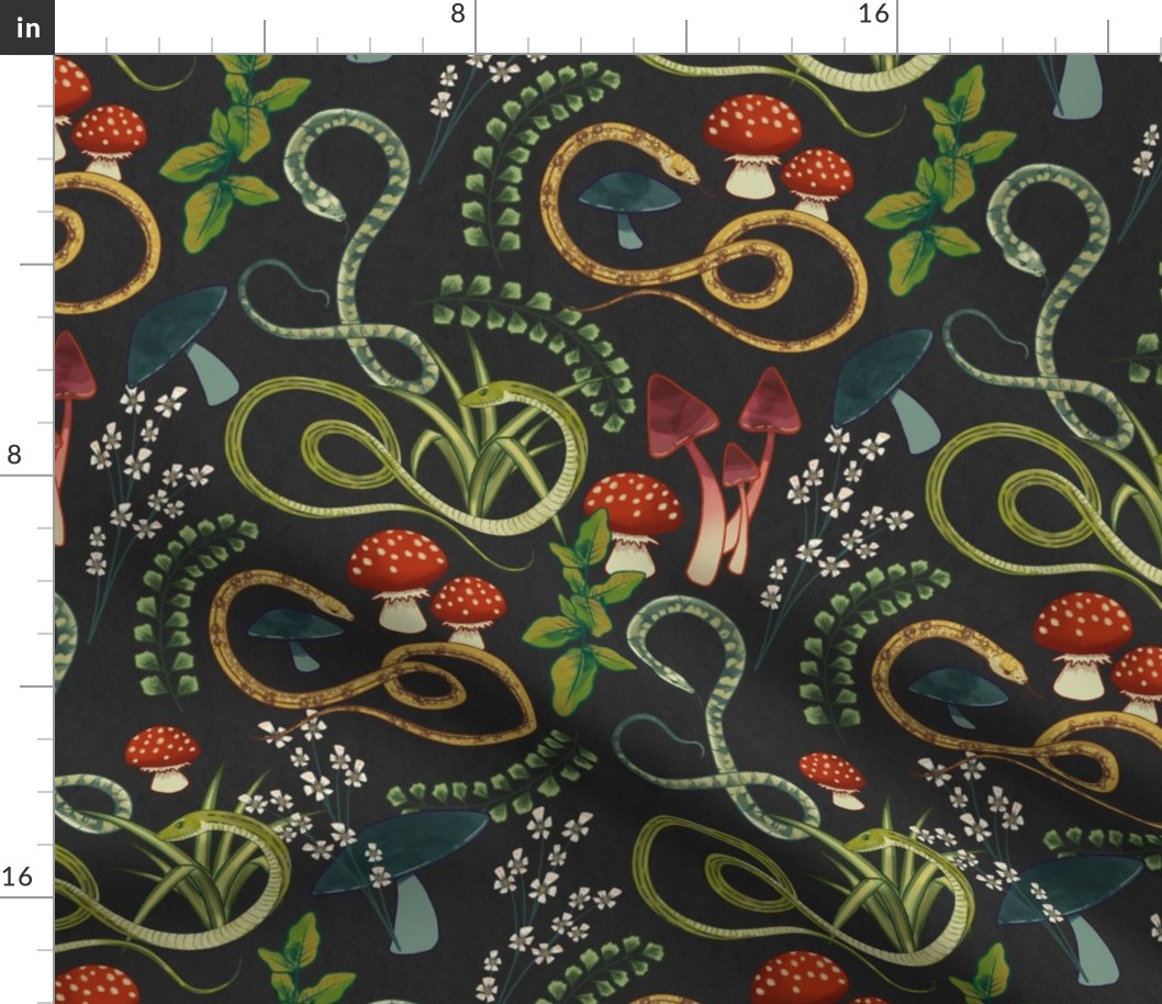 Li'l Snakes Grey Fabric | Spoonflower