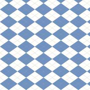 Blue and White Multi Color Argyle