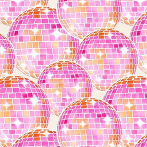 Sparkling Disco Balls - 15" large - pink sunset
