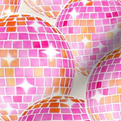 Sparkling Disco Balls - 12" large - pink