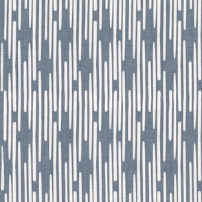 Vertical Stripe in Blue Gray Linen