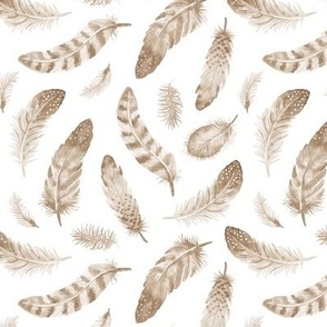 Watercolor Feathers sepia (small) 