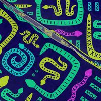 Batik Snakes // Brights on Navy