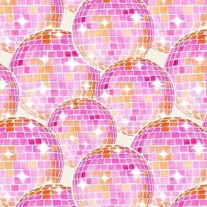 Sparkling Disco Balls - 6" medium - pink
