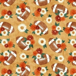 floral football - football and flowers - fall mustard - LAD22