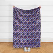 floral football - football and flowers - royal blue - LAD22