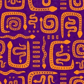 Batik Snakes // Purple & Orange