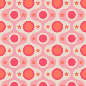 70s Disco Ogee Geometric | Pink & Orange