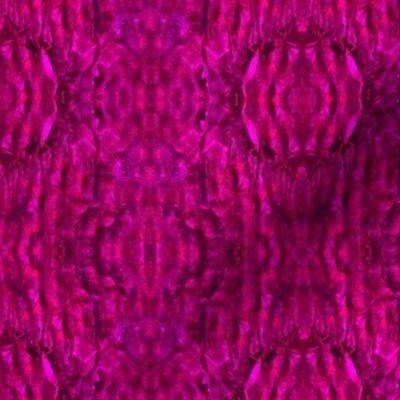 Vibrant pink hued kaleidoscope mirrored seaweed abstract