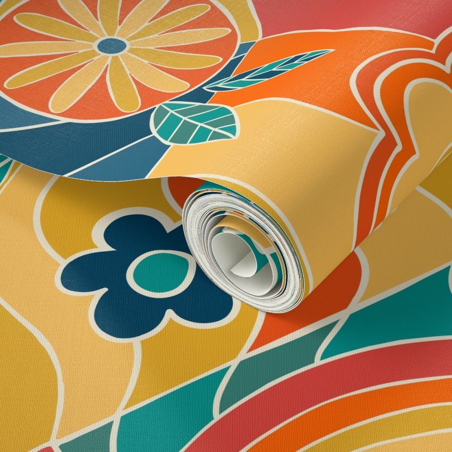 Psychedelic 70s Wallpaper | Spoonflower