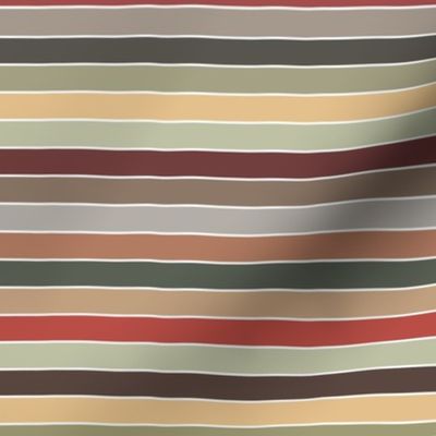 earthy stripes - autumn landscape stripes - stripes fabric