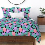 Bromeliads and Ginger Floral XL - Black