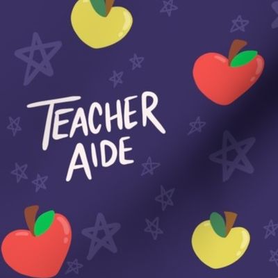 Teacher Aide Apples Navy