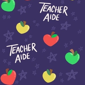 Teacher Aide Apples Navy