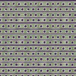 Watercolor Stripes and Dots - Plum Purple and Sage Green - medium scale