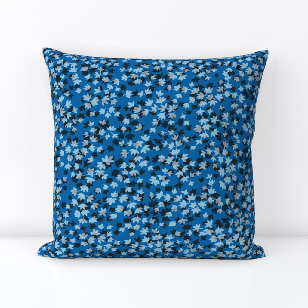 Ditsy Leaf Floral - Ultramarine, Blue