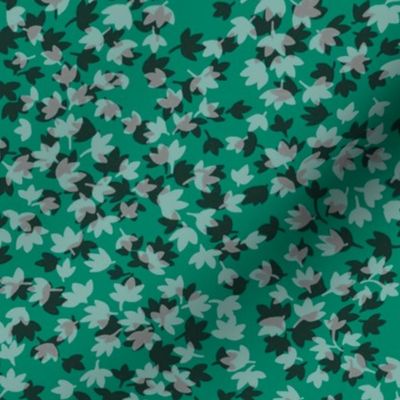 Ditsy Leaf Floral -  Jade, Green