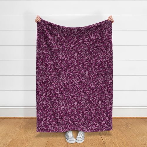 Ditsy Leaf Floral - Purple, Magenta