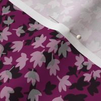 Ditsy Leaf Floral - Purple, Magenta