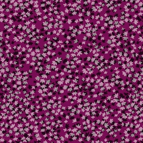 Ditsy Leaf Floral - Purple, Magenta