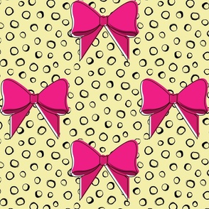 Pink Bows in Yellow 