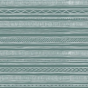 mud cloth stripes - gray green - large