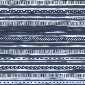 mud cloth stripes - navy - large