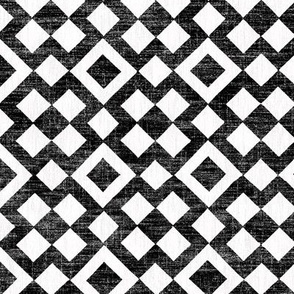 medium minimalist geo in black and white linen