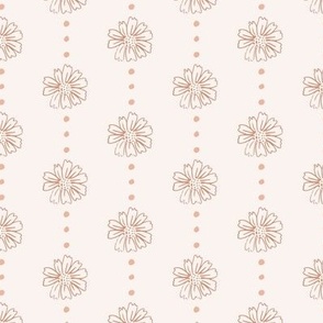 Daisy dot - neutral - dusty pink