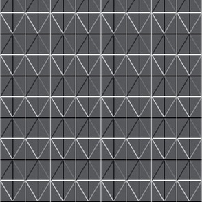 SMALL geo diamond cross check - shades of grey dark