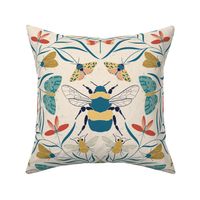 Damask Bugs Bees Butterflies washed 