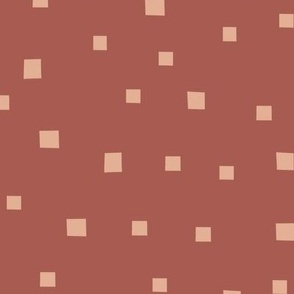 Random Block Shaped Dots on a Terra Cotta Colored Ground / small scale