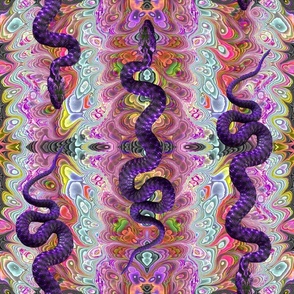 large Psychedelic hissterical snakes purple