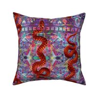 large Psychedelic hissterical snakes violet orange copper PSMGE