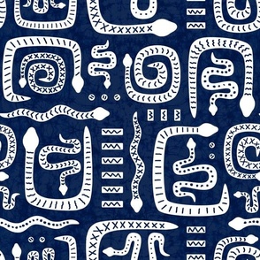 Batik Snakes // Navy Blue